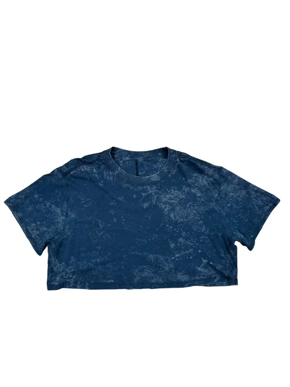 Lululemon All Yours Cropped Tee Vintage Washed Navy — Size 8